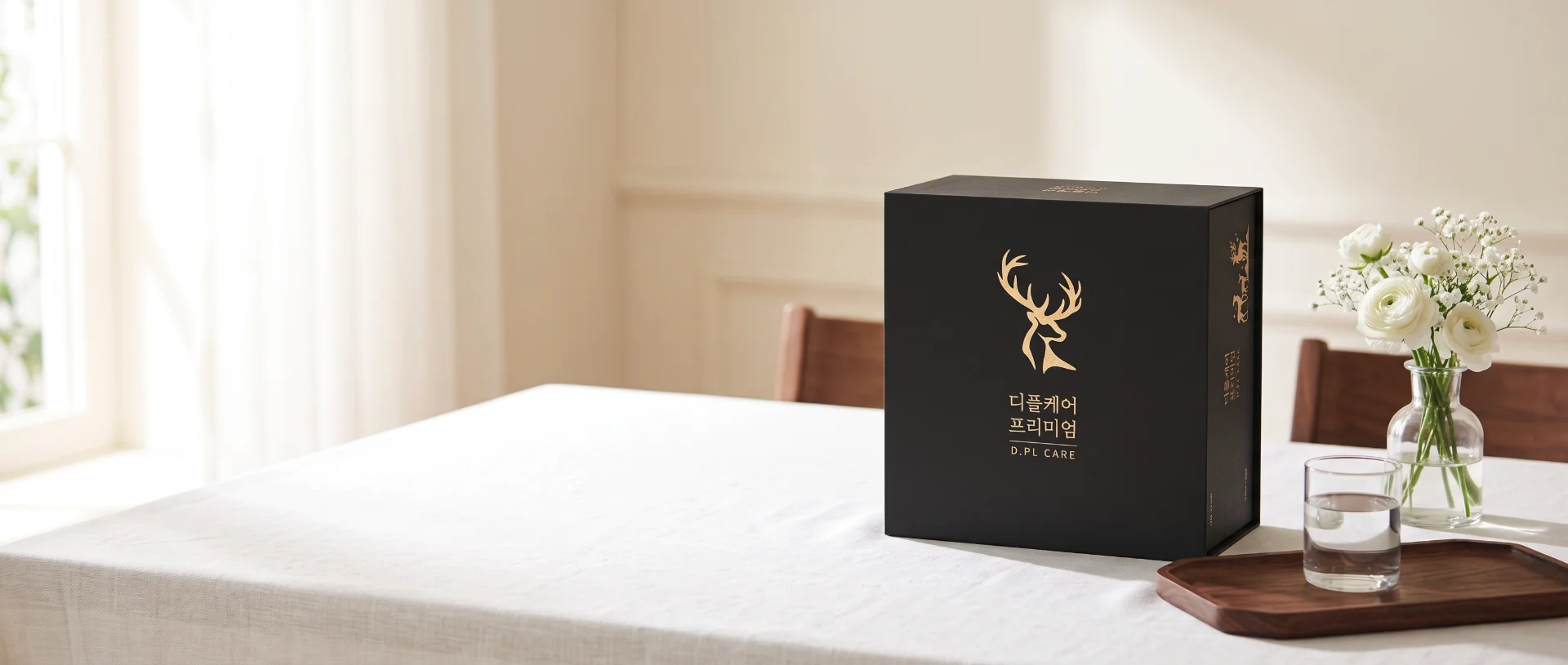 아침 식탁 위에 놓인 디플케어 프리미엄